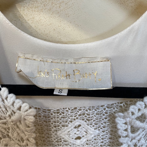 Jen's Pirate Booty White Romance Short Sleeve Lace Mini Dress Small - Picture 6 of 9